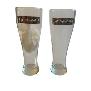 RARE LOT OF 2 FRIENDS TV SHOW CAST AND CREW GIFT: Pilsner Beer Glass